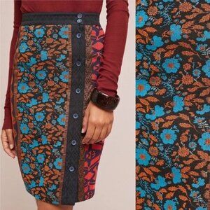 Anthropologie Dolan Left Coast Collection Jacquard Skirt Mixed Print Size Small